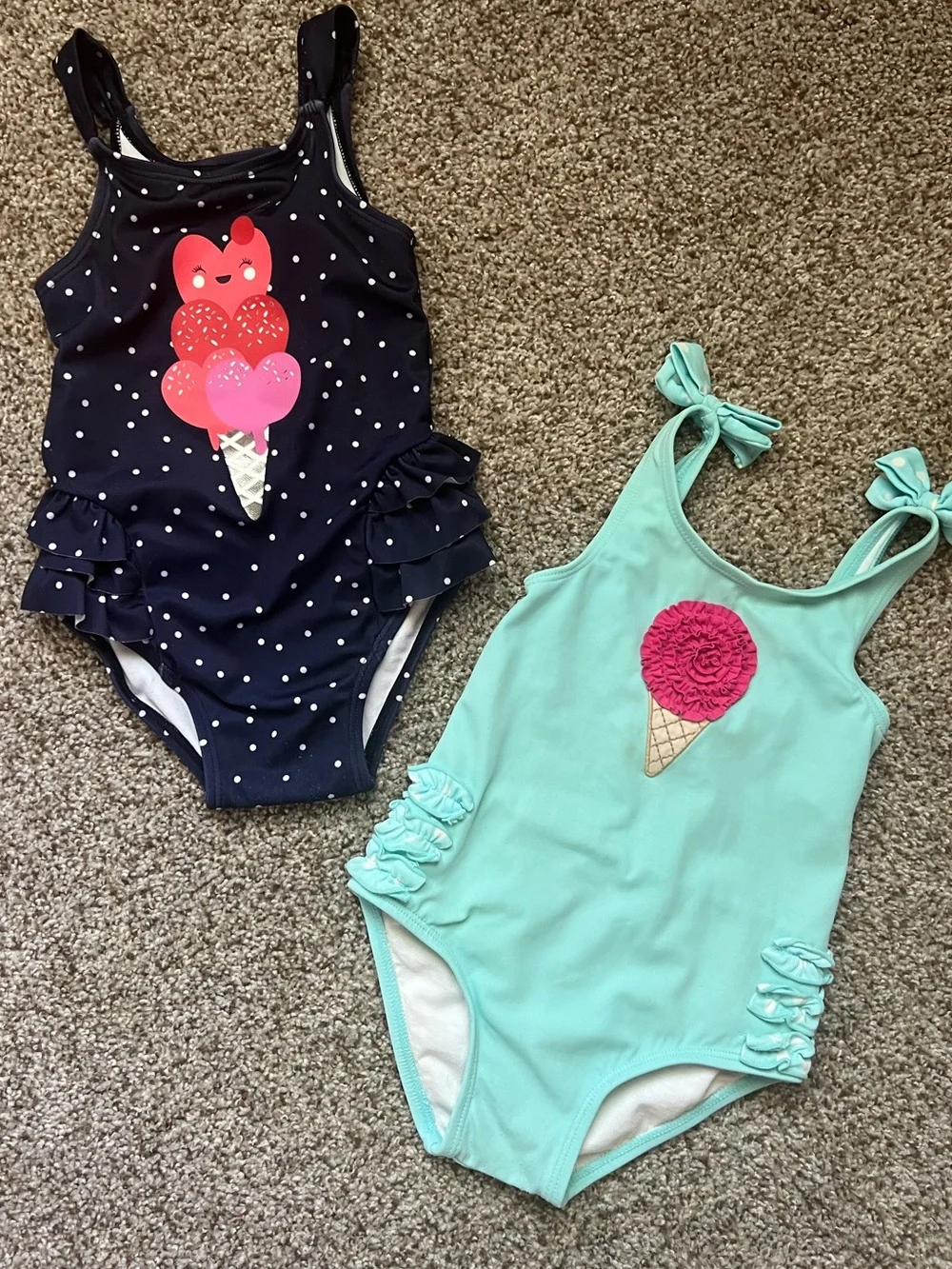 🎉5/$20🎉GYMBOREE Girls' Navy & Mint Ice Cream One-Piece Swimsuits